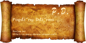 Pogány Dénes névjegykártya